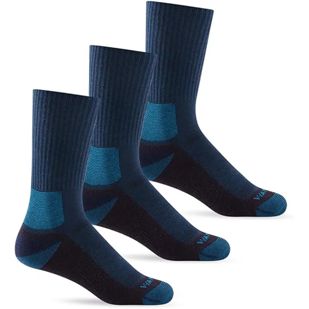 WANDER Merino Wool Crewsocks for Adults (W(6-9)), Colorblock Lightweight Boot Socks with Cushioned Support for Outdoor Light Hiking, Warm Sweat-Wicking Everyday Socks