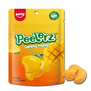 AMOS Peeler's Gummy Mango Pill Bowl 6-Ounce Peelable Snack - Fun and Unique Mango Flavor for Mango Lovers - Candy, Mangga