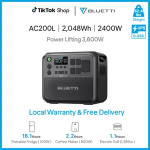 （Live）BLUETTI AC200L Portable Generator 2048Wh for Home Use with Warrenty & Versatile Charging Speed Output Power Quiet Operation Energy Efficiency