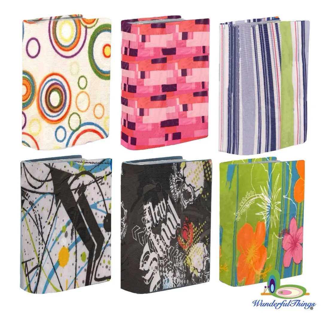 Stretchable Book Cover Set in Assorted Colors 6ct