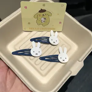 10Pcs/Set Miffy Cartoon Hair Tie Hairpin Sweet Girl Bangs Clip Side Clip Kawaii Ins Decoration Gifts