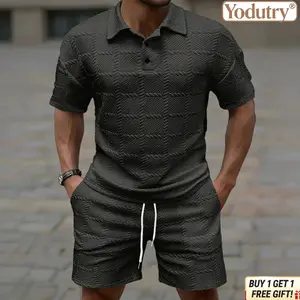 Men’s Solid Color 2 Piece Set – Short Sleeve T-Shirt & Shorts Casual Summer Outfit Lightweight Breathable Matching Set