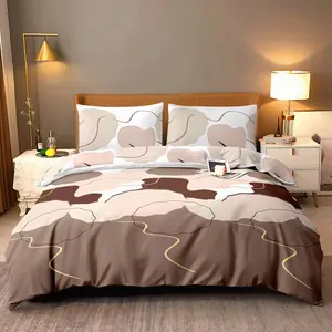 3pcs Printed Quilt Set Soft Comfortable Breathable Polyester Fiber, Hotel Home Bedding, 1 Quilt + 2 Pillowcases, No Filling Included