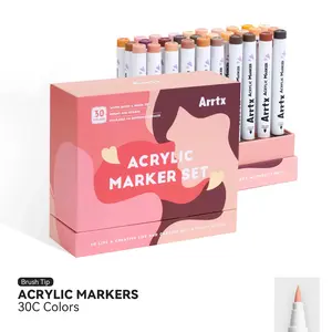 Arrtx Skin Color Acrylic Paint Pens, Skin Tone Paint Markers Paint Pens for Artists Adults Coloring Drawing Brush Tip for Rock Painting, Wood, Canvas, DIY Crafts Making Art Supplies acrylic paint markers