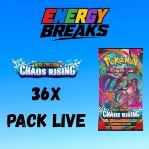Chaos Rising Pokemon Cards (Energy Break) 36x pack break LIVE only.