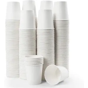 6 oz Disposable Paper Cups for Hot and Cold Beverages, Suitable for Coffee, Water, Tea, Juice, Espresso & Cortado (White)