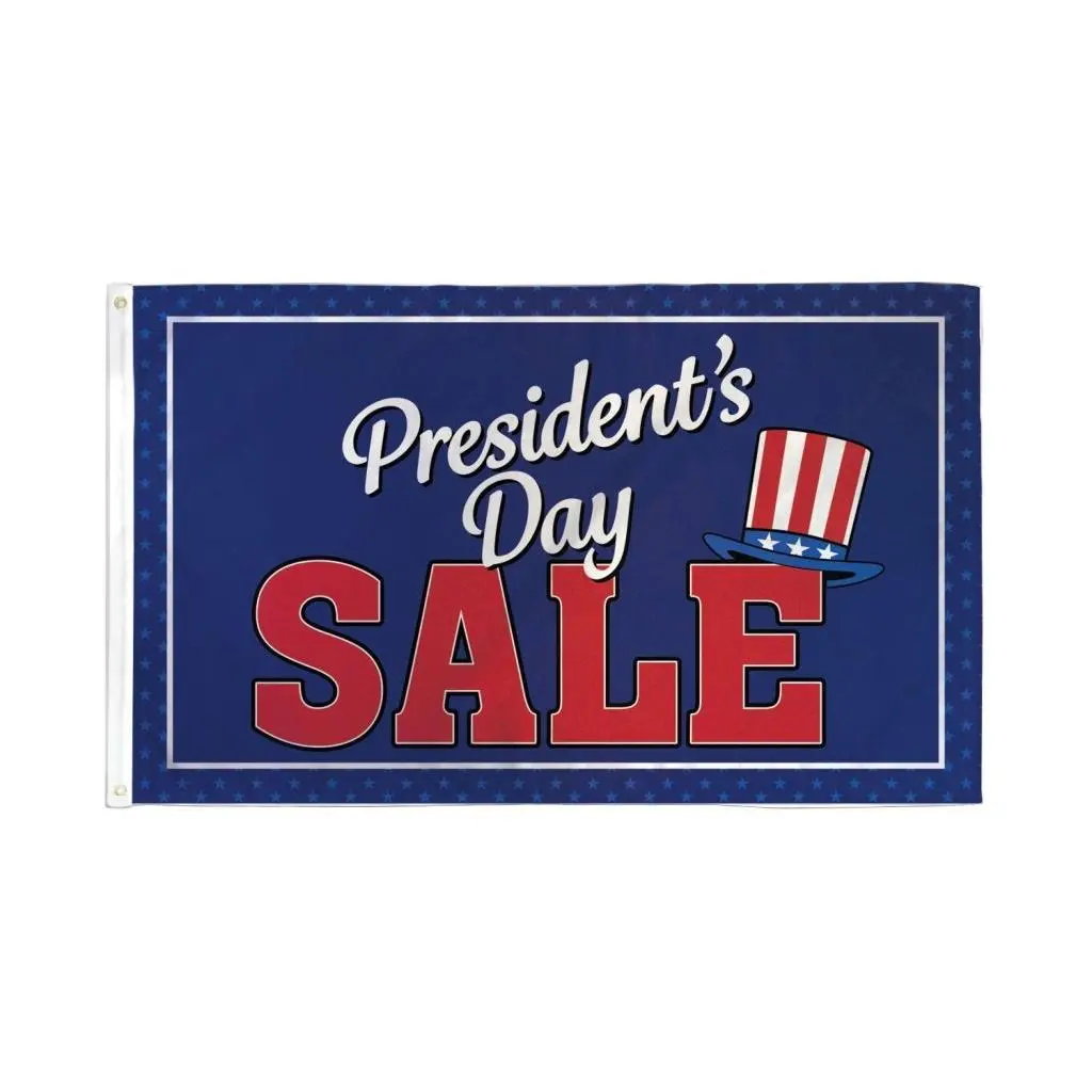 3x5ft President's Day Dye-Sublimated Polyester Banner - Festive Look Flag with Bold Colors, Strong Header Tape, Indoor Home & Party Backdrop Supplies, All Seasons