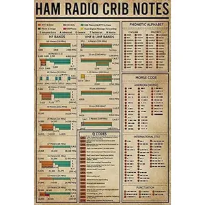 Metal Sign Ham Radio Crib Notes Amateur Radio Tin Sign Bar Home Decoration New Year Sign Gift for Man Women So That Children Can Gain Knowledge in Daily Life 8X12 inch