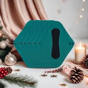 6pcs Christmas New Reusable Sanitary Pads, Washable Cotton & Graphene Inner Material, Ultra-Thin Breathable Menstrual Pads Set