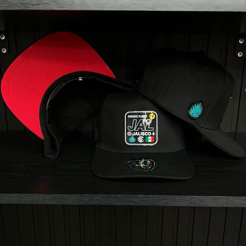 Exclusive Jalisco Private Flight SnapBack Hat - Black/Red Cotton Cap