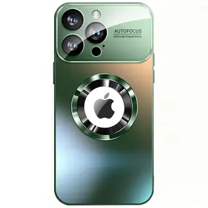 HTUTWOO for iPhone 17 Case, Matte Large Window Auto Focus Shockproof Protective Cover Compatible with MagSafe for iPhone 17 (Green)