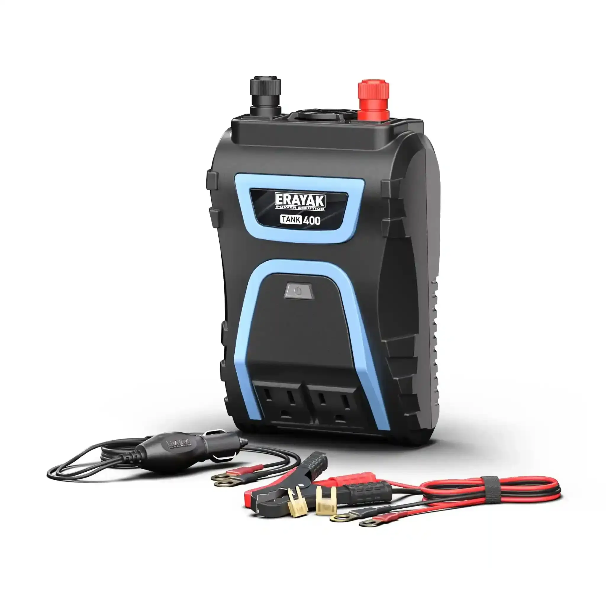 ERAYAK 400W Power Inverter, DC 12V to 120V AC Car Plug Adapter, Truck and Automotive Accessories, with 18W USB-C Fast Charger, Dual 3.1A USB, 2 AC Outlets, Ideal for Camping, Road Trips and Emergency Backup