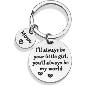 Mother’s Day Gift for Mom - Keychain Gifts from Daughter for Christmas, I'll Always Be Your Little Girl, You Will Always Be My World, Daughter Keychain for Mom Birthday, Valentine’s Day Gifts