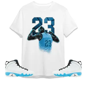 Unisex T-shirt to match Jordan 9 Powder Blue - Number 23 Panther Tees . 100% Cotton for Casual Wear. Comfortable Summer Unisex T-Shirt to match Jordan Sneaker. Streetwear Style. urban outfitters