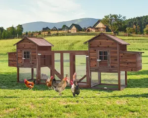 Gaptainer Wooden Chicken Coop,Outdoor Chicken Cages and Run with Nesting Boxes for 2-5 Chickens,Hen Run Poultry Pet House Rabbit Hutch with Waterproof Roof & Removable Tray summergarden