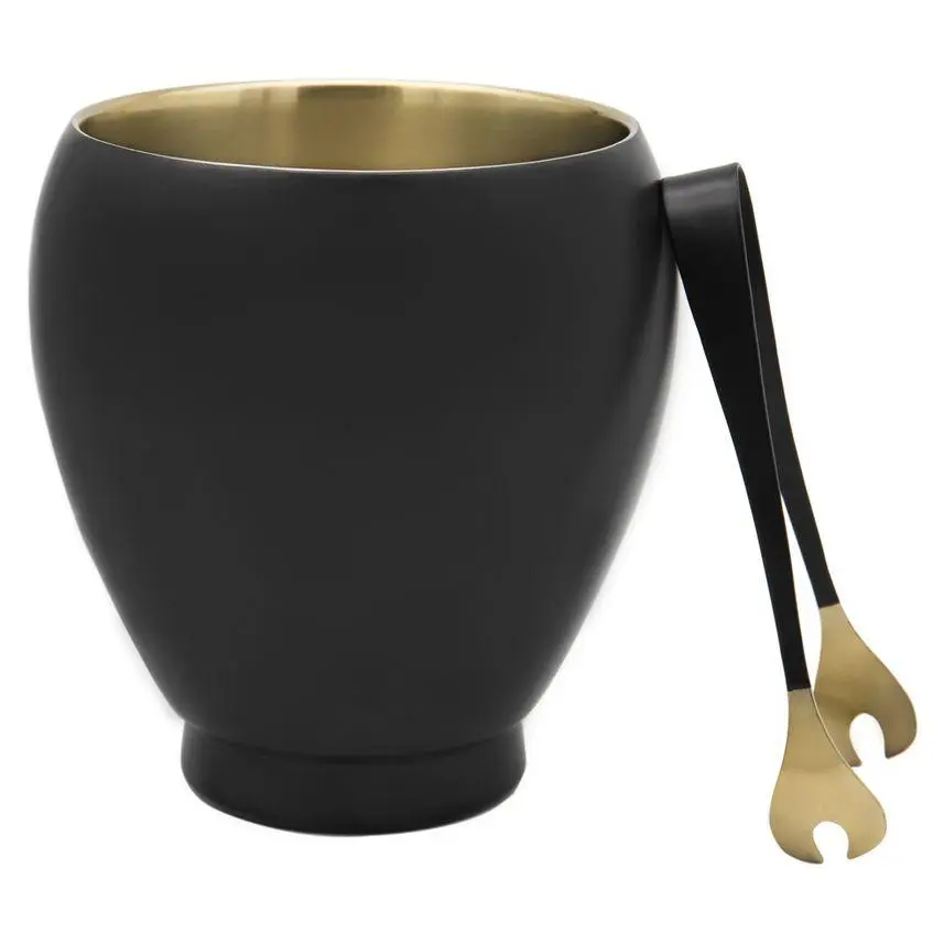 Godinger Nero D'oro Ice Bucket with Tong