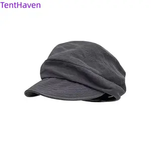 2026 Japanese Retro Yamamoto-Style Thin Breathable Washed Linen Pleated Octagonal Small Equestrian Hat, Stylish Sports & Outdoor Accessory, Hats