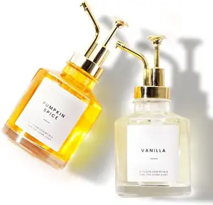 Coffee Syrup Dispenser for Coffee Bar, Coffee Pump Dispenser, Glass Syrup Bottle w. Pump, 11.8 oz 350 ml, Set of 2,  Upgraded Pump