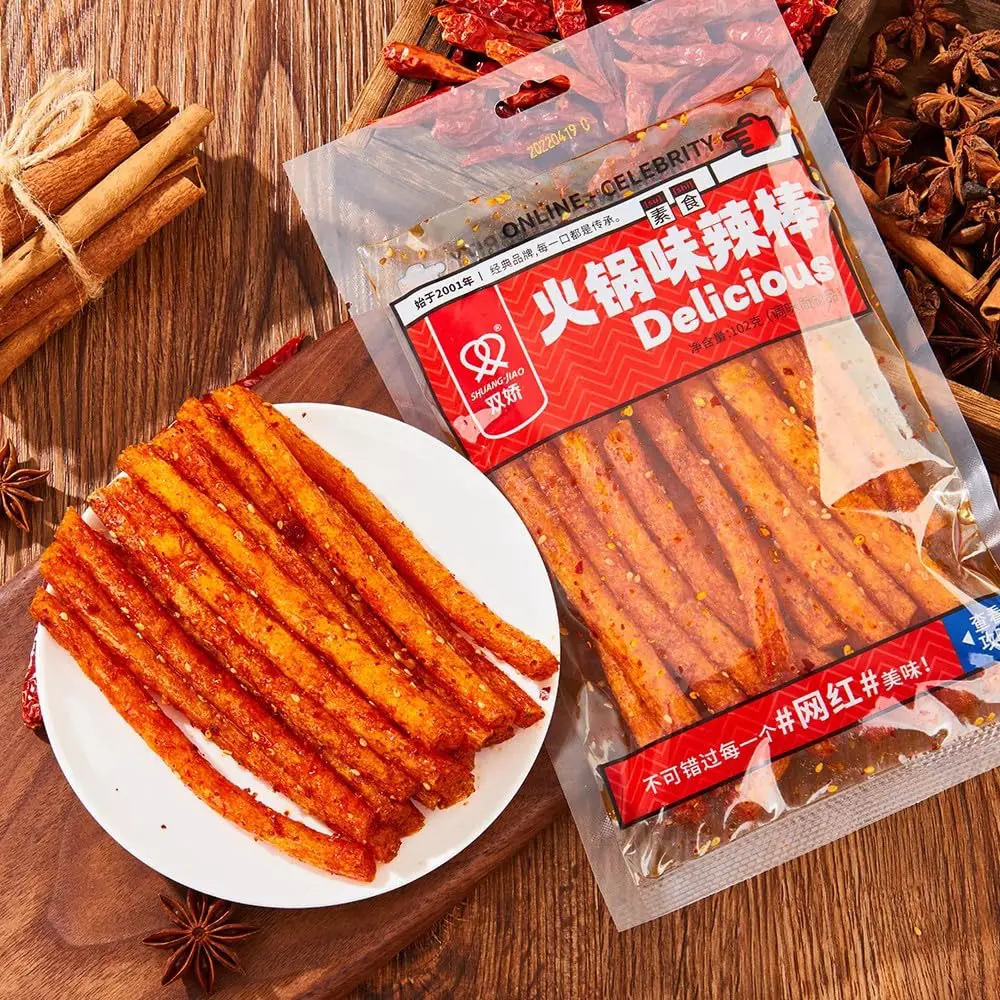 [SALE 2026!!!] Fraunitsh Spicy Latiao Strips, 4 Pack Latio Sticks, Chinese Snacks, 62g/2.18 oz per Pack