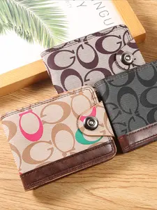 New wallet printed zipper change bag PU leather dollar wallet wallet hot sale