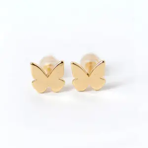 Golden Butterfly Studs