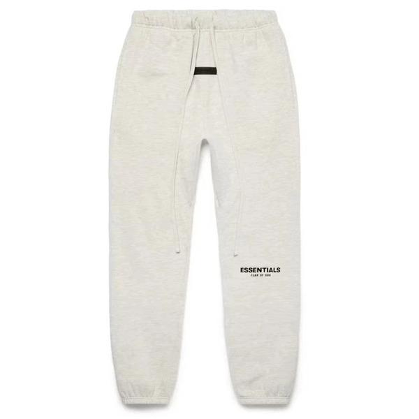Fear of God Essentials Essential Light Oatmeal Pants with Drawstring Waist and Brand Tag for Comfortable Everyday Wear