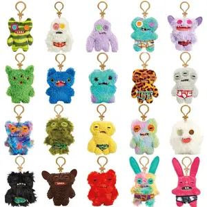 Funny Ugly Cute Plush Monster Keychain, Colorful Fuzzy Stuffed Monster Key Ring, Novelty Backpack Pendant Birthday Gift for Girls Boys