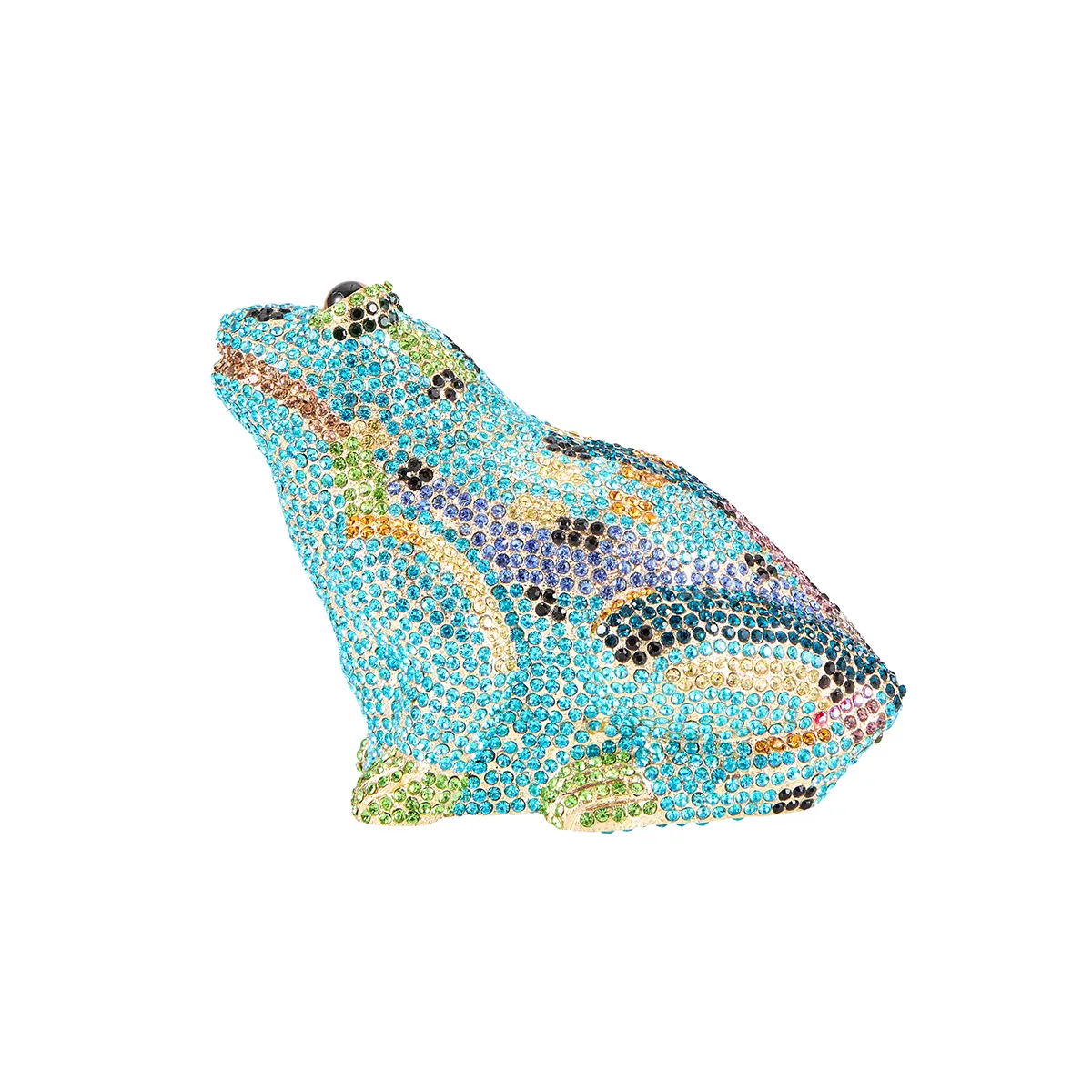 Women's Rhinestone Frog Clutch Evening Handbag - Sparkling Animal-Shaped Purse for Weddings, Parties