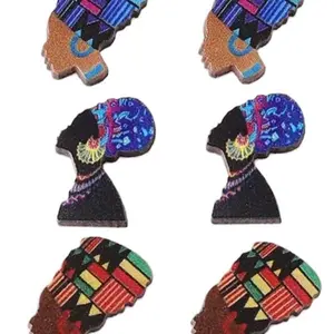 African Women Head Stud Earrings