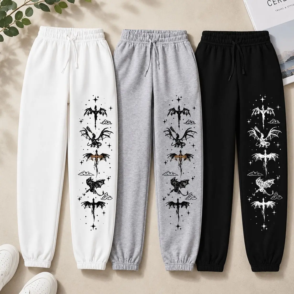 Fourth Wing Inspired Sweatpants, Basgiath War College Graphic Joggers, Fantasy Reader Lounge Pants, Book Lover Gift