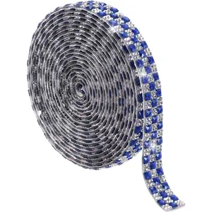 Rhinestone Ribbon Roll, 3 Yards Self-Adhesive Rhinestone Tape Bedazzling  Strip Roll for DIY Crafts, Phone Case, Shoes Decoration (Bright Blue, 12mm/0." Wide)