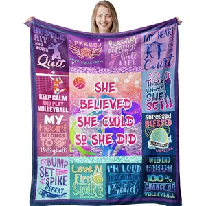 Volleyball Blanket, Volleyballs Gifts for Teen Girls/Team/Coach, Gifts for Volleyball Player/Lover, Volleyballs Party Decorations Stuff Blanket 60"X50"