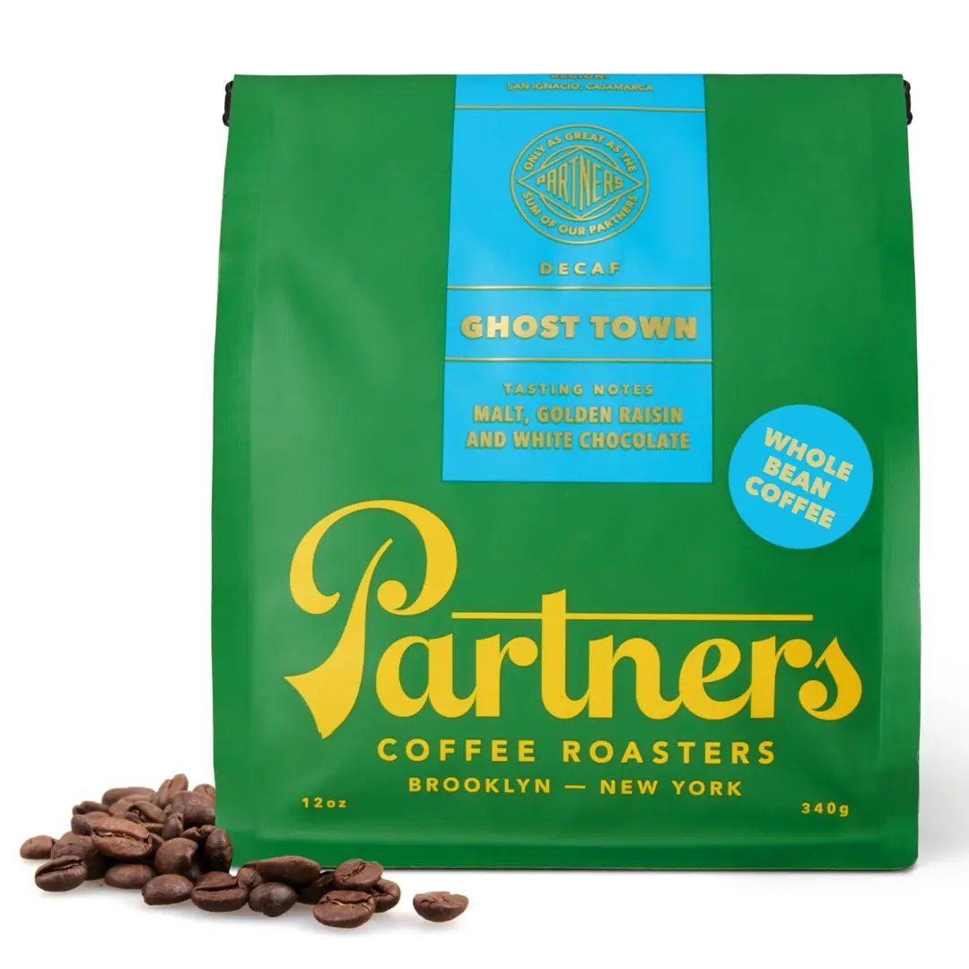 Ghost Town - Decaf, Whole Bean Coffee, 12oz Organic Premium Espresso Beverage