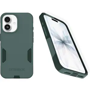 OtterBox iPhone 17 (Only) Bundle: Commuter Series MagSafe Case & Screen Protector - Sagebrush (Green) - Built-in Magnets - Thin & Protective - with Port Protection