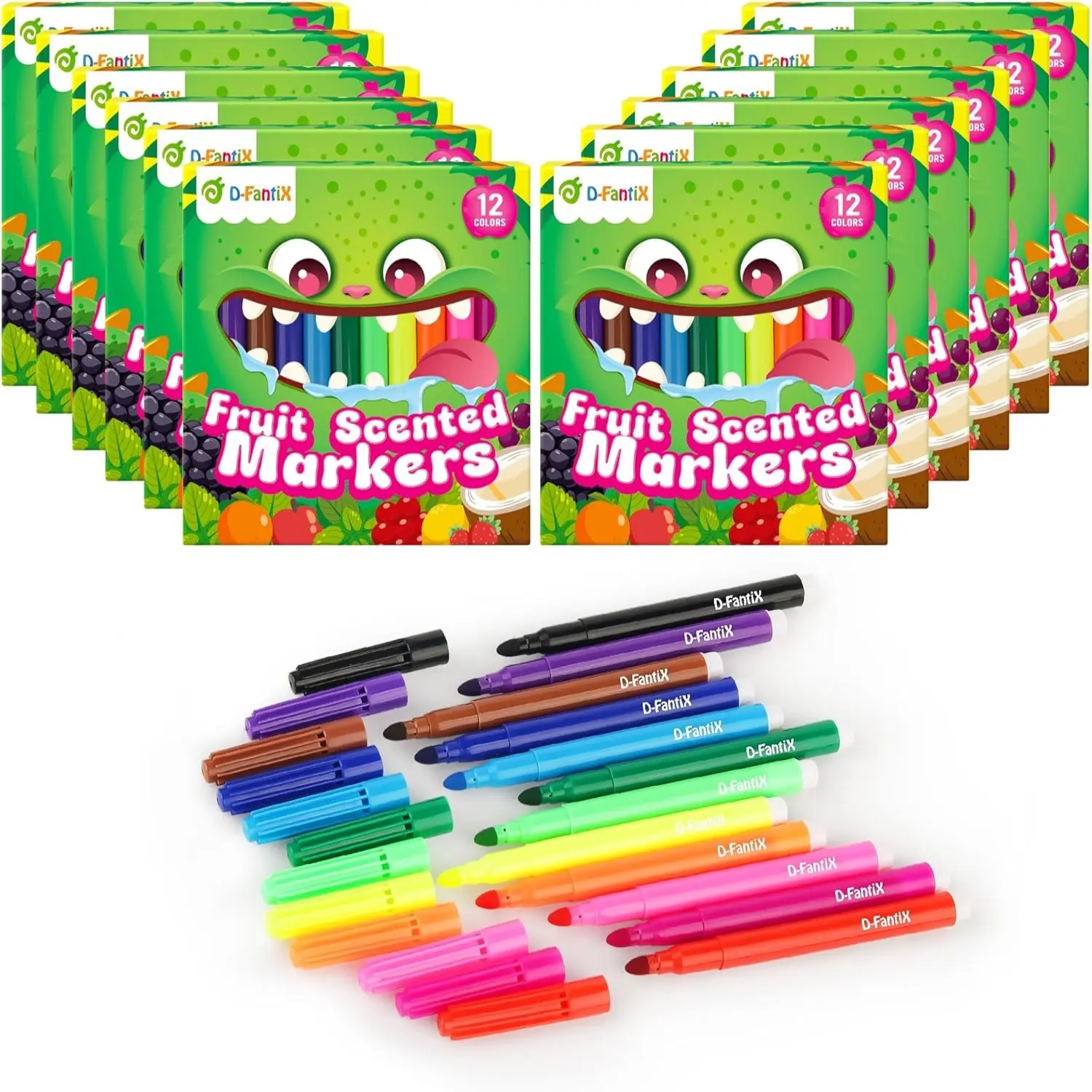 12 Packs Bulk Scented Washable Markers, Back to School Supplies 144 Count Arts And Crafts Coloring Set, Carnival Prizes Student Gifts, Birthday Party Favors Goodie Bags Stuffers for Kids