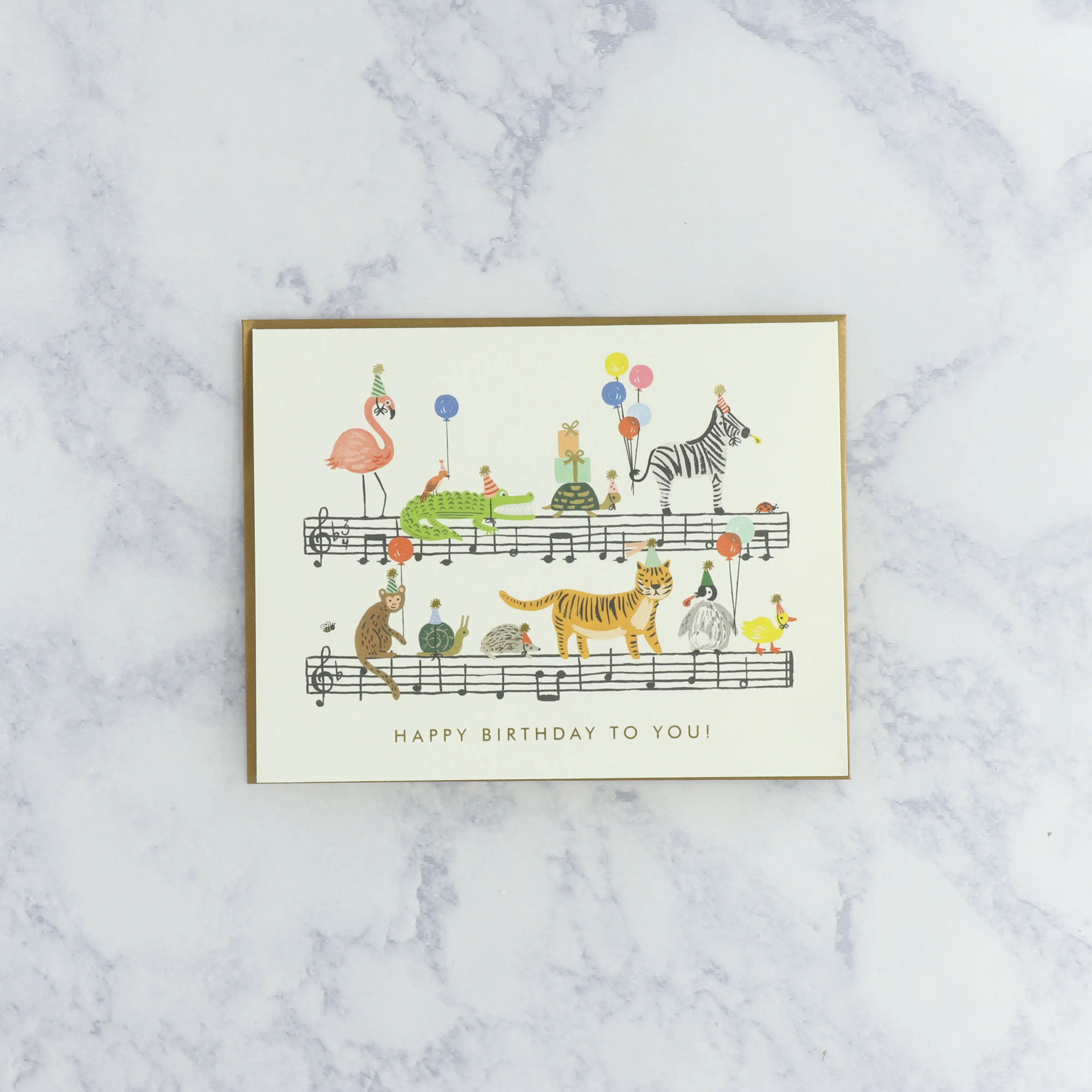 Illustrated Festive Animals Birthday Card