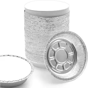 (55 Pack) 7" Round Foil Pans with Lids - Small Freezer & Oven Safe Aluminum Pans, Takeout Containers for Baking, Roasting, Air Fryer Food Storage