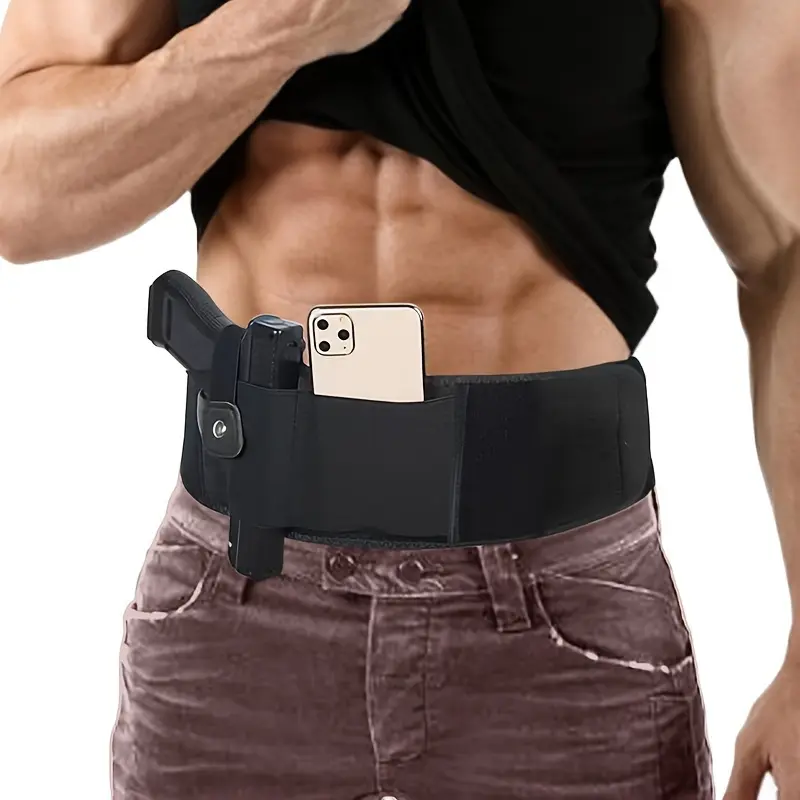 Men's and Women's Concealed Carry Belly Band Gun Holster - Ultimate Comfort, Can Carry LCP, S&W M&P 40 Shield Bodyguard, Sig Sauer, Beretta, 1911, etc. - Adjustable, Breathable, Ambidextrous Design, Suitable for Concealed Carry Vests Jogging Equipment tik