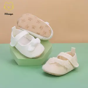 Infant Baby Girls Shoes Non-Slip Soft Soled Lace Bowknot Flats Toddler First Walker Spring Autumn Princess Shoes