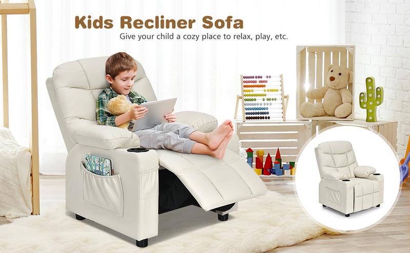 COSTWAY Kids Recliner Chair with Cup Holder, Adjustable Lounge Chair w/Footrest & Side Pockets for Children Boys Girls Room, Ergonomic Toddler Furniture Sofa, Kids Recliner,Christmas Festival Gift Black Friday Cyber Monday COSTWAY Kids Recliner Chair with Cup Holder, Adjustable Lounge Chair w/Footrest & Side Pockets for Children Boys Girls Room, Ergonomic Toddler Furniture Sofa, Kids Recliner,Christmas Festival Gift Black Friday Cyber Monday