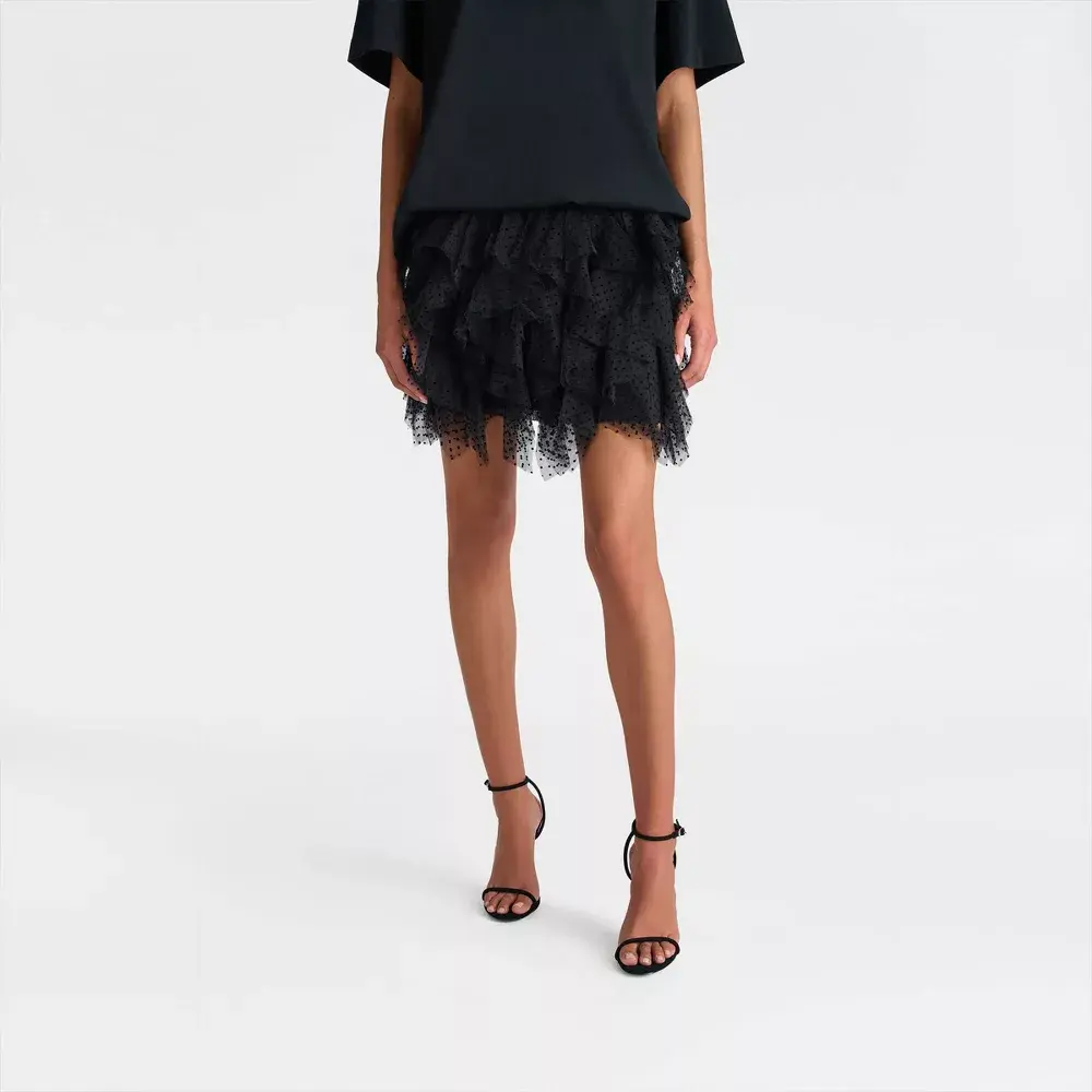 KBB by KAHLANA Women's Casual Fashion Ruffle Mini Pantskirt - Stylish Option to Pair with Tees, Sweaters