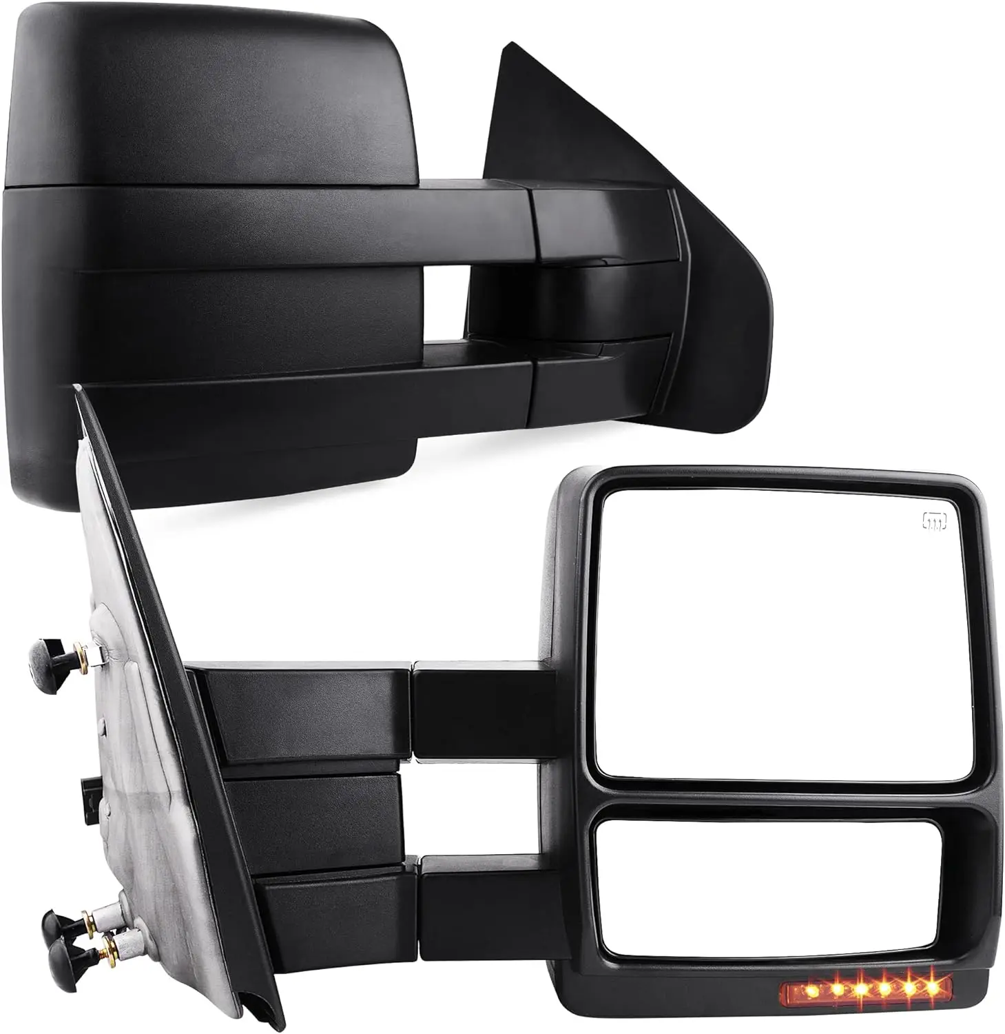 YITAMOTOR Towing Mirrors Car Accessories for 2007-2014 Ford F150 Power Heated with LED Signal and Puddle Light Tow Mirrors (Pair Set)