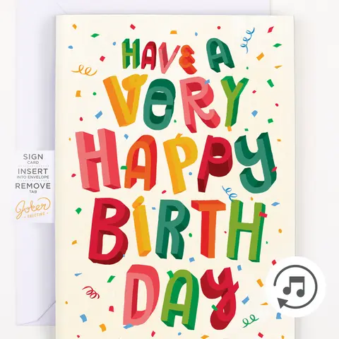 Joker Greeting Interactive Happy Birthday Card - Funky Joyful Humorous Message Office Stationery, Glitter Paper, Loop Playback, Sign First Option, Juvenile Fart Sounds, White Envelope