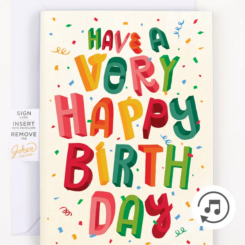 Joker Greeting Interactive Happy Birthday Card - Funky Joyful Humorous Message Office Stationery, Glitter Paper, Loop Playback, Sign First Option, Juvenile Fart Sounds, White Envelope