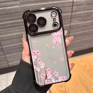 plum blossom phone case for use with iPhone 17 air 16 Pro max 15 plus 14 Pro 13/12/11/X/XR/XSMAX sublimation phone case compatible with Samsung Galaxy S25 ultra S24 plus S23 FE S22 aesthetic Chinoiserie trending puffer Shockproof
