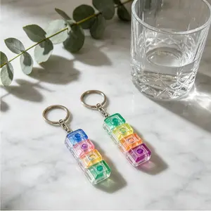 Colorful Mechanical Tester Keychain - Multicolor ABS Block Design for Halloween Thanksgiving Teachers Day Gift - Lightweight & Fun Stress Relief Gadget - Decor Decor Hanging Gift Ornaments Decoration Lightweight Hangable