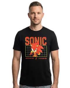 DC Comics Sonic The Hedgehog Shirt Men's The Flash Lightning Fast Short Sleeve Top