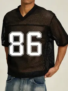 Men's Summer Digital 86 Sport Round Neck Short Sleeve T-Shirt, Gym Athletic Clothes, Athletic Sports Clothing, Athletic Fashion Activewear, Lightweight Breathable Fabric, Casual Daily Wear, Versatile Layering Option