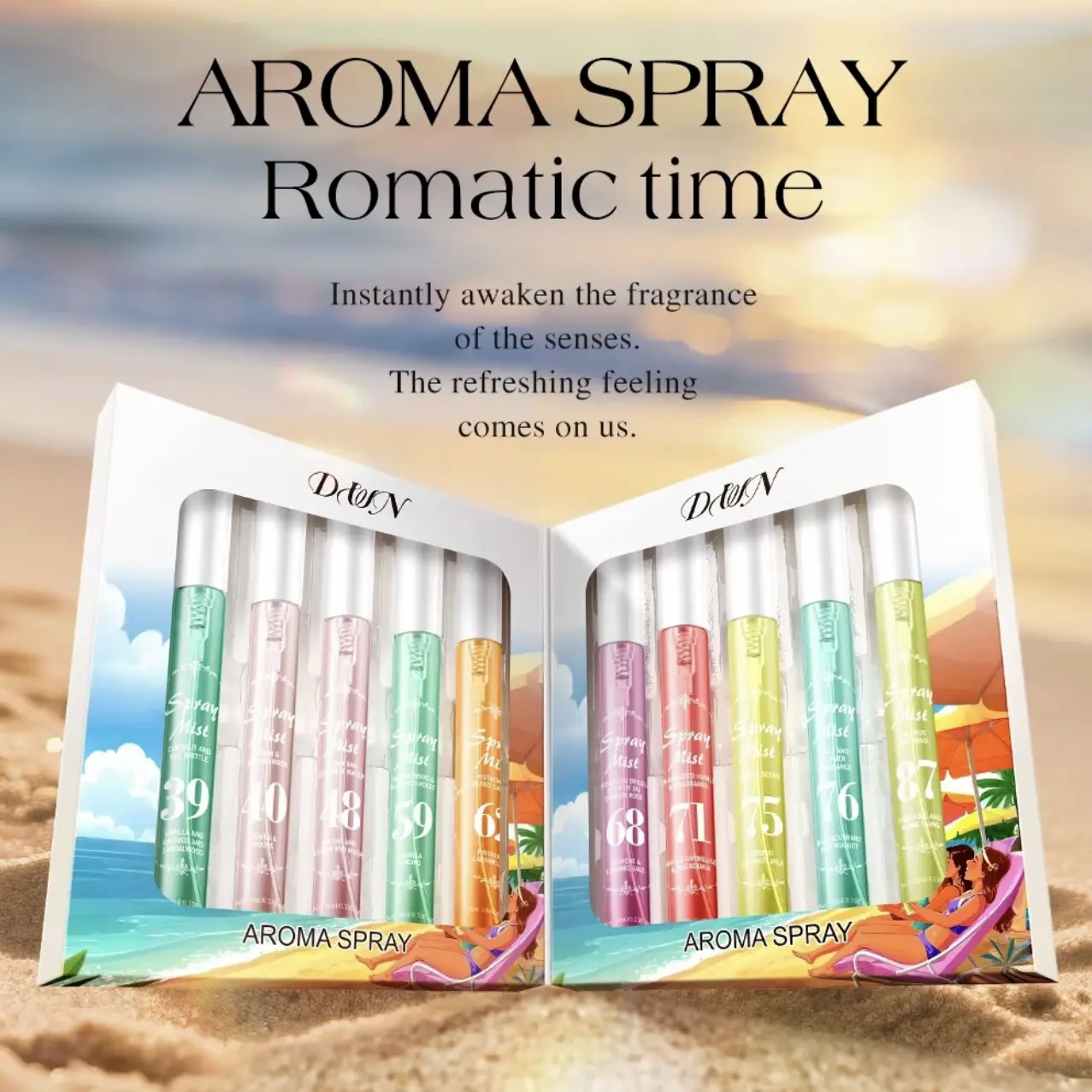 10-Piece Summer Brazilian Romantic Perfume Set, Vanilla Caramel Amber Fruit Scent, Perfect Gift for Women, Fragrance Mist Set,fragrance ensemble set