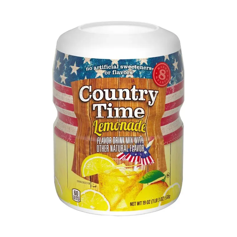 Country Time Natural Lemonade Hydration Powder Drink Mix Canister Pack - 3-Pack, 19oz Refreshing Mix for Children, Adults, All Ages, Family Gatherings
